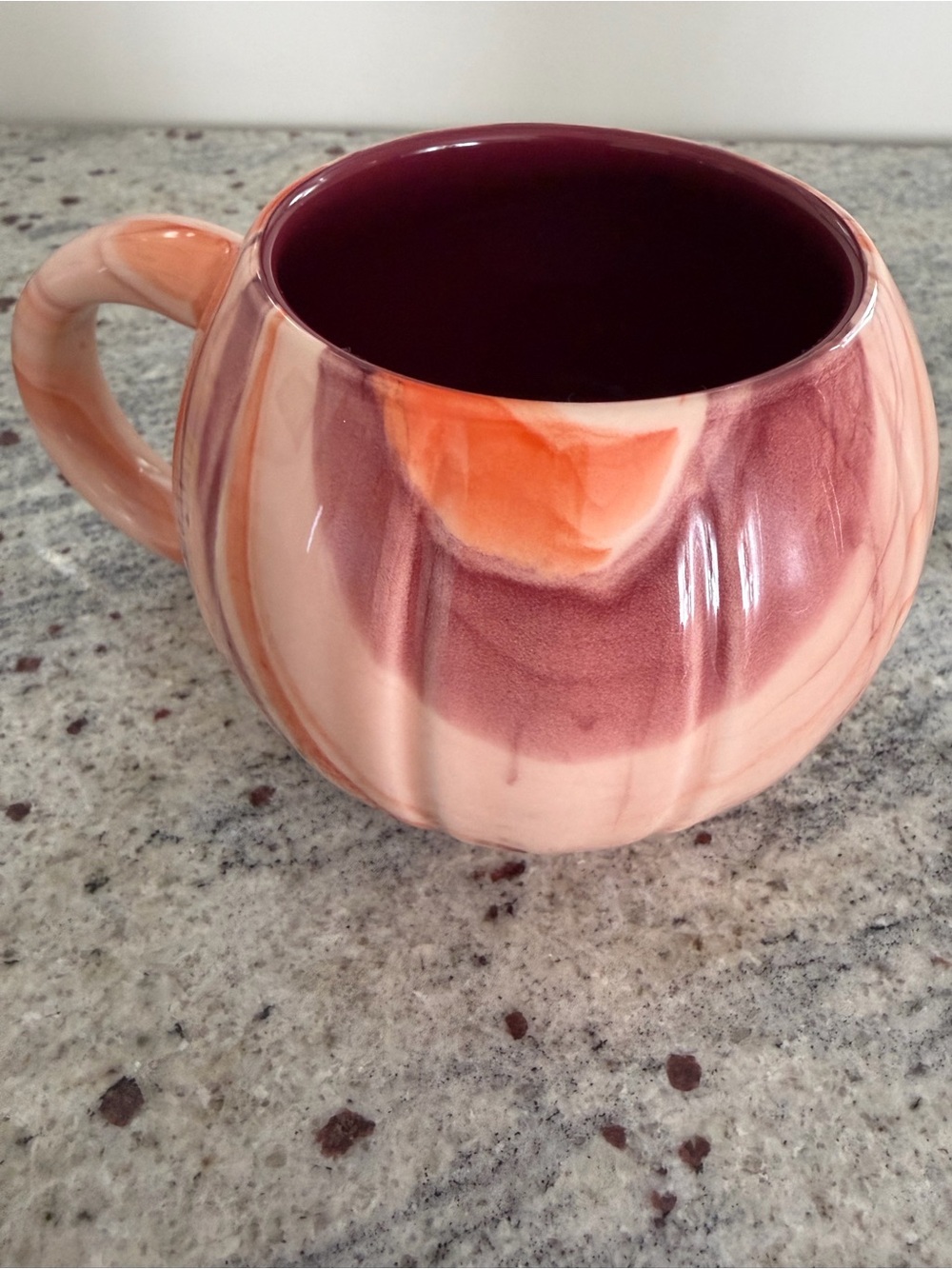 Starbucks Glazed Ceramic Mug in Peach and Plum